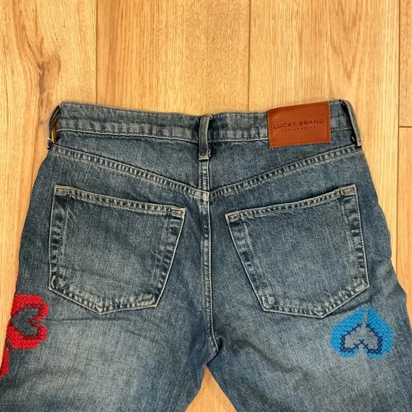 LUCKY BRAND Nebula Embroidered Mid Rise Boyfriend Jeans - Picture 3 of 4